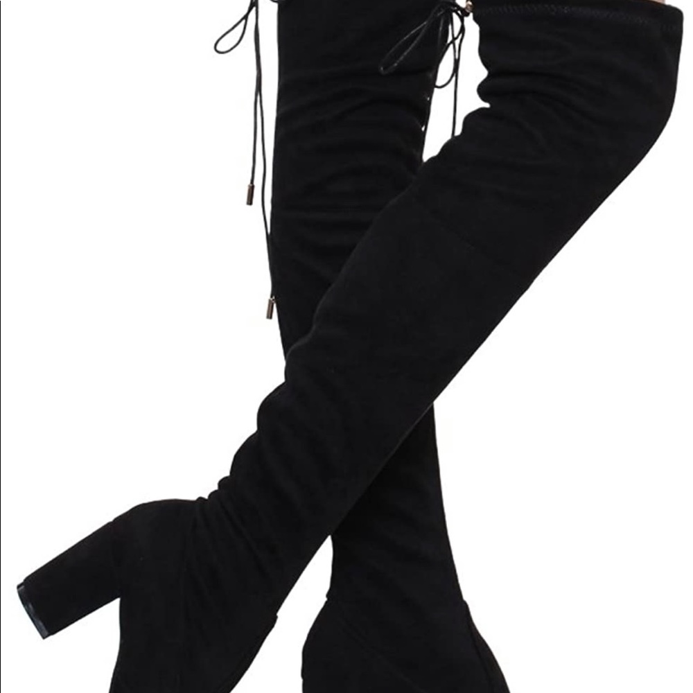 Black over the knee suede boots